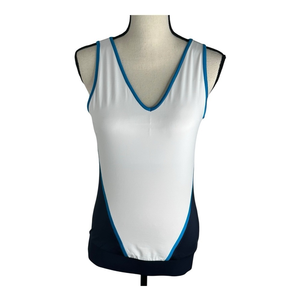 Penguin Womens Size Small Colorblock Built-Bra V-Neck Polo Golf Tank Top New